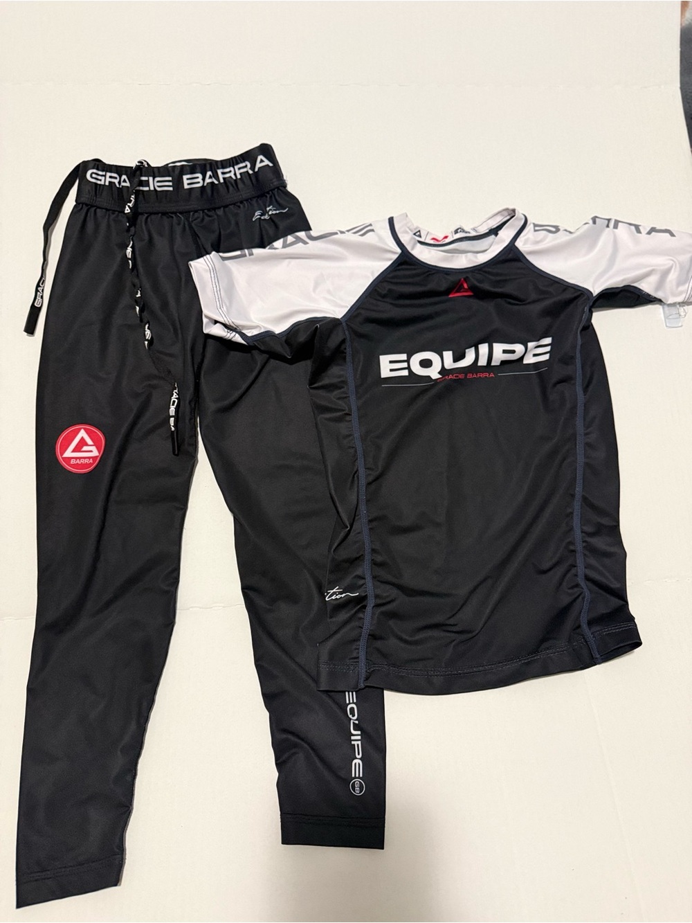 Gracie Barra Kids Rash Guard & Spats Set YS BJJ Jiu Jitsu
